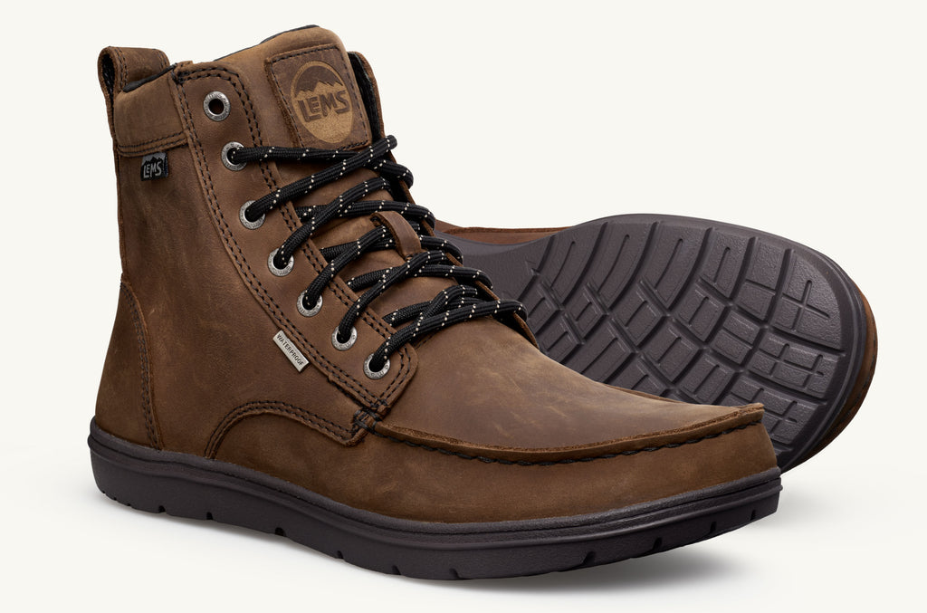 Lems Boots Waterproof Men's Boulder Brown | FHF7376KN